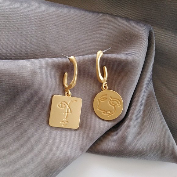 💙Art Face Charm Earrings - Picture 5 of 11